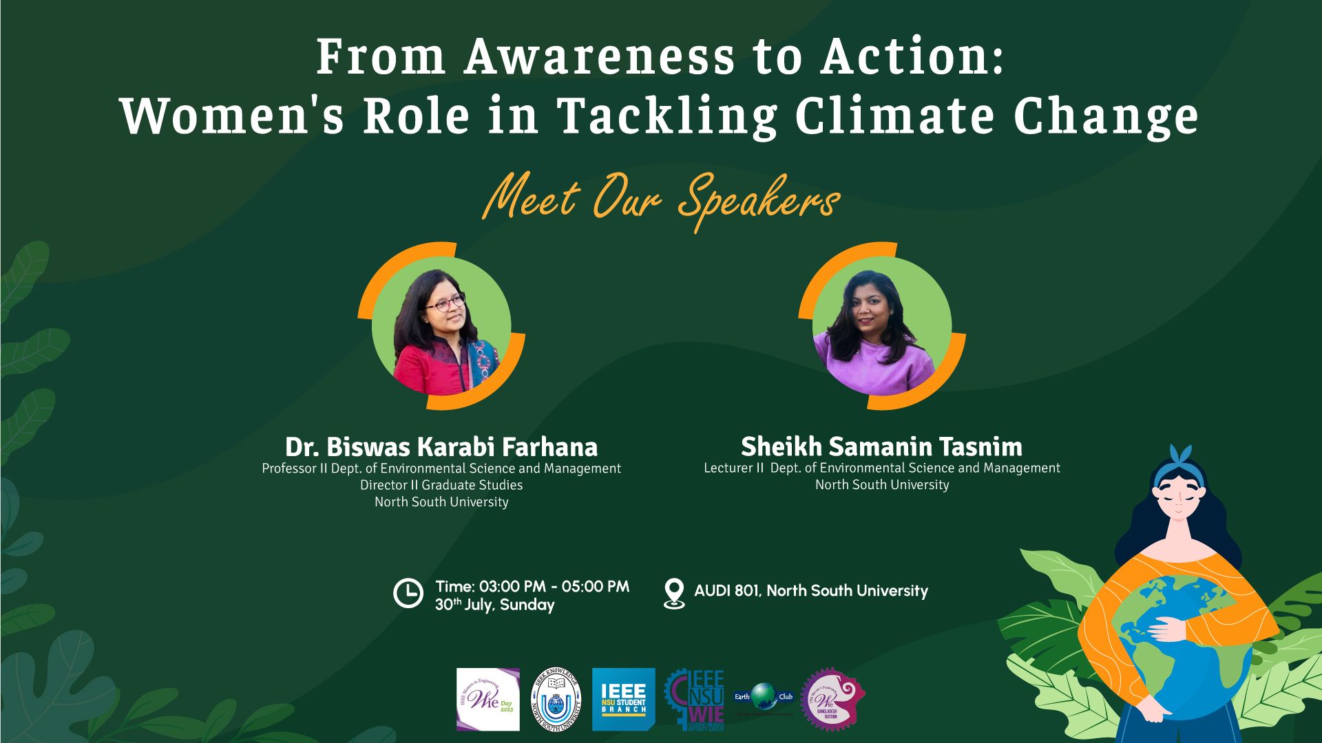 From Awareness to Action: Women's Role in Tackling Climate Changes Banner